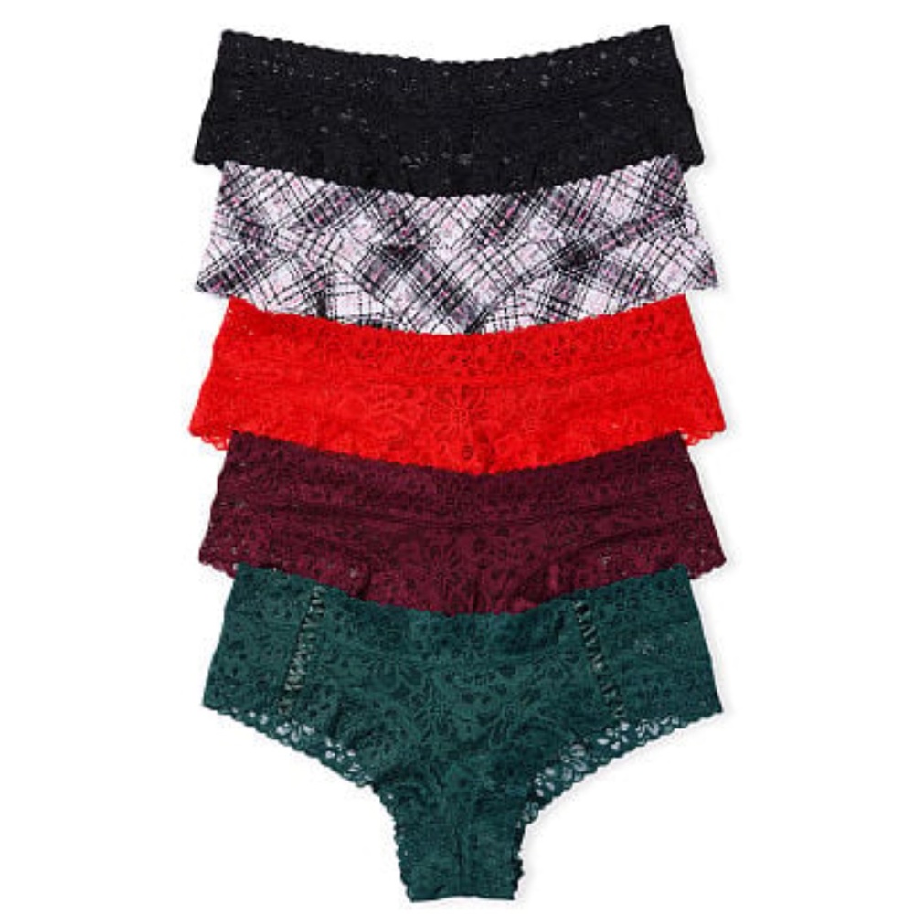 Victoria's Secret The Lacie Cheeky Panty 5 Pack Large Multi-Colors NEW